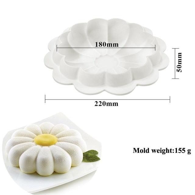 6-Cavity Daisy & Tulip Silicone Cake Mold Set – Dessert & Mousse Bakeware