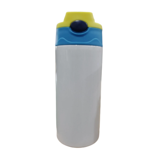 12oz Leere Sublimations-Trinklernbecher, weiß, gerader Edelstahl-Trinkbecher, Sportwasserflaschen mit Griff